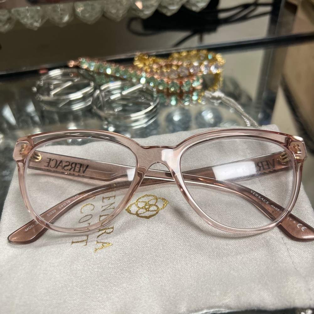Versace prescription glasses pink clear